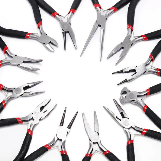 Pince à bijoux en acier trempé au carbone, ferronickel, extrémité ronde, outils de coupe, équipement de bricolage, adaptée à la réparation de perles artisanales