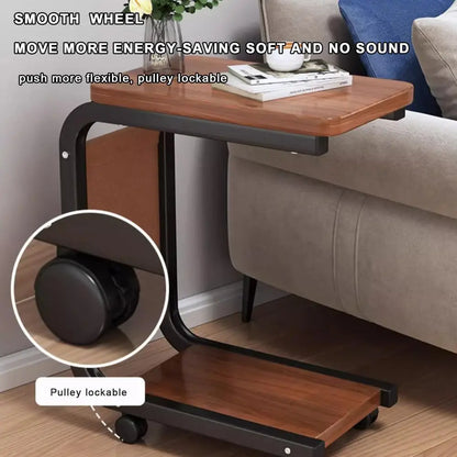 Table d'appoint de canapé en forme de C, double couche, mobile, carré simple, petite table d'appoint pour canapés, salons, zones de chevet, accessoires