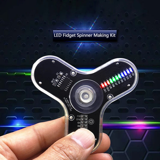 Kit supérieur électronique de bricolage, fabrication gyroscopique du bout des doigts LED, Kit de bricolage amusant, soudage supérieur, composants électroniques, Kit de circuits imprimés