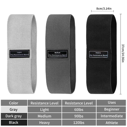 Bandes de résistance, bandes d'entraînement en tissu pour femmes et hommes, bandes de résistance pour butin en tissu, bandes de squat épaisses pour fesses/jambes/cuisses