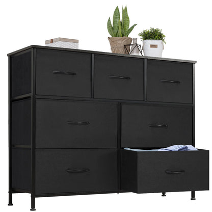 JHK Desser pour chambre à coucher avec 7 tiroirs en tissu organisateur placard de rangement poitrine vêtements pour salon vitrine de meubles