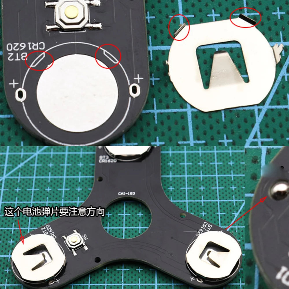 Kit supérieur électronique de bricolage, fabrication gyroscopique du bout des doigts LED, Kit de bricolage amusant, soudage supérieur, composants électroniques, Kit de circuits imprimés