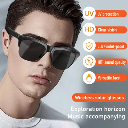 Lunettes Bluetooth intelligentes à base de contact avec Conduction osseuse pour les appels de sports de plein air, lunettes de soleil, écouteurs sans fil d'affaires