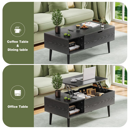 JHK Tables basses relevables pour salon 39.37 "x 19.7" bureau Tables à manger en bois de thé étagère de rangement réglable facile à monter ou inférieure