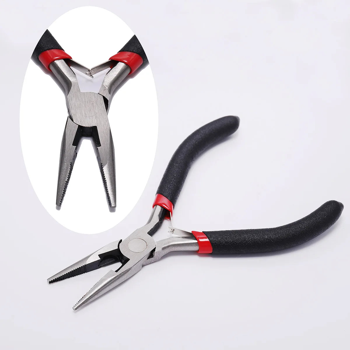 Pince à bijoux en acier trempé au carbone, ferronickel, extrémité ronde, outils de coupe, équipement de bricolage, adaptée à la réparation de perles artisanales