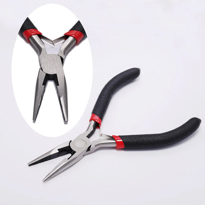 Pince à bijoux en acier trempé au carbone, ferronickel, extrémité ronde, outils de coupe, équipement de bricolage, adaptée à la réparation de perles artisanales
