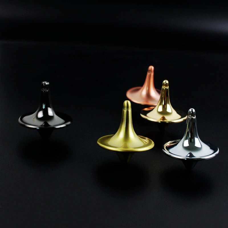Gyroscope en métal film chaud Totem argent main toupie bout des doigts petit Gyroscope Cyclone Antistress Fidget jouets pour enfants cadeaux