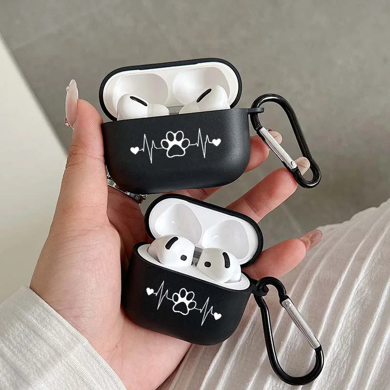 Étui de protection pour casque sans fil Airpods 4 3 1/2 Pro 2 et Pro, motif de saut imprimé patte créatif, étui pour écouteurs élégant en TPU