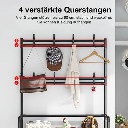 DIY Shoe and Hat Rack Clothes Hanger Organizer Floor Standing Storage Shelf Doorway Simple Multi-Layer Shoerack