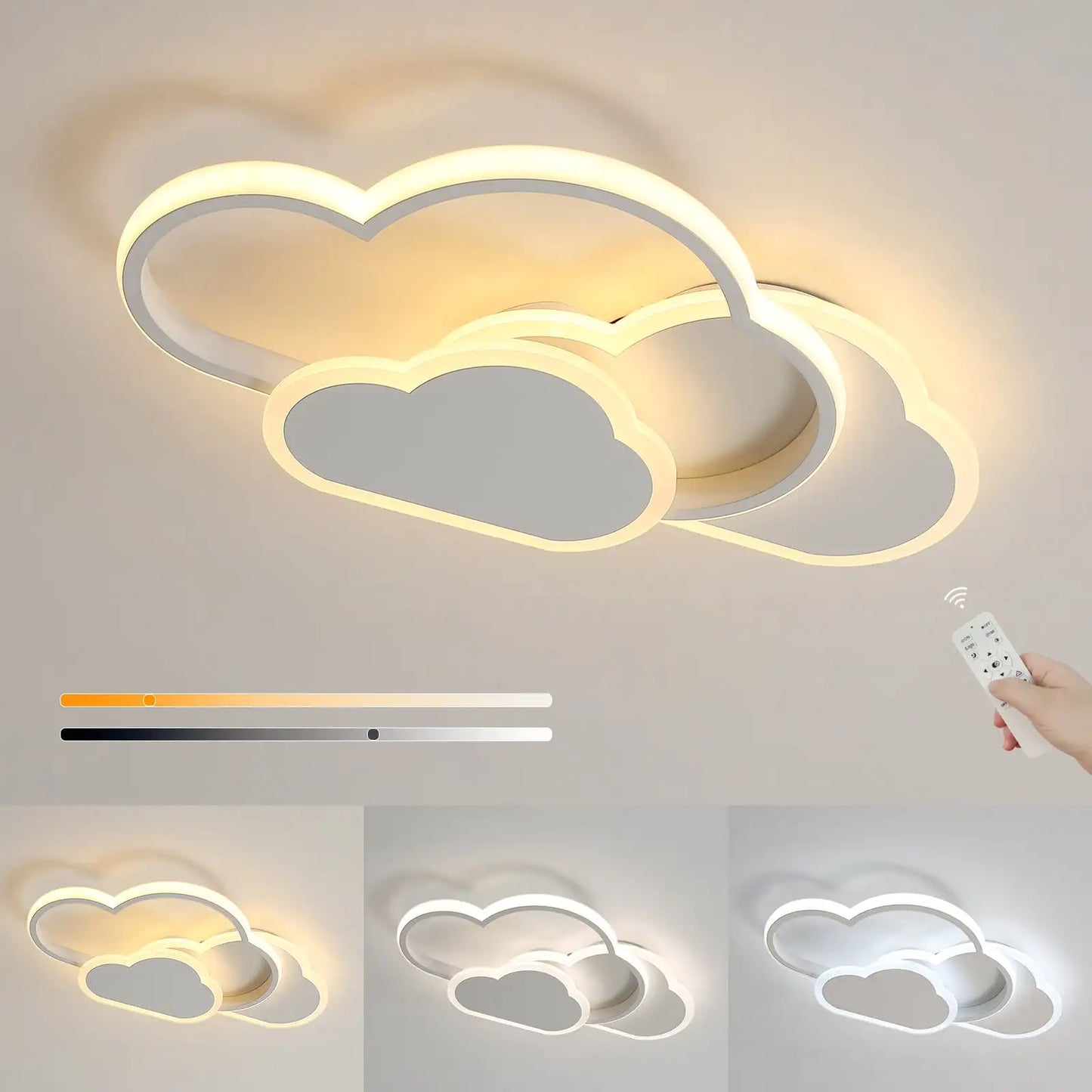Plafonnier LED 32W avec télécommande, lampe de plafond créative à intensité variable 3000-6500k 2800strada, éclairage de dessin animé pour le salon
