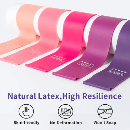 Bandes d'exercice à boucle de résistance, 5 niveaux de résistance différents, bande élastique adaptée à l'étirement des bras et des jambes, entraînement de force