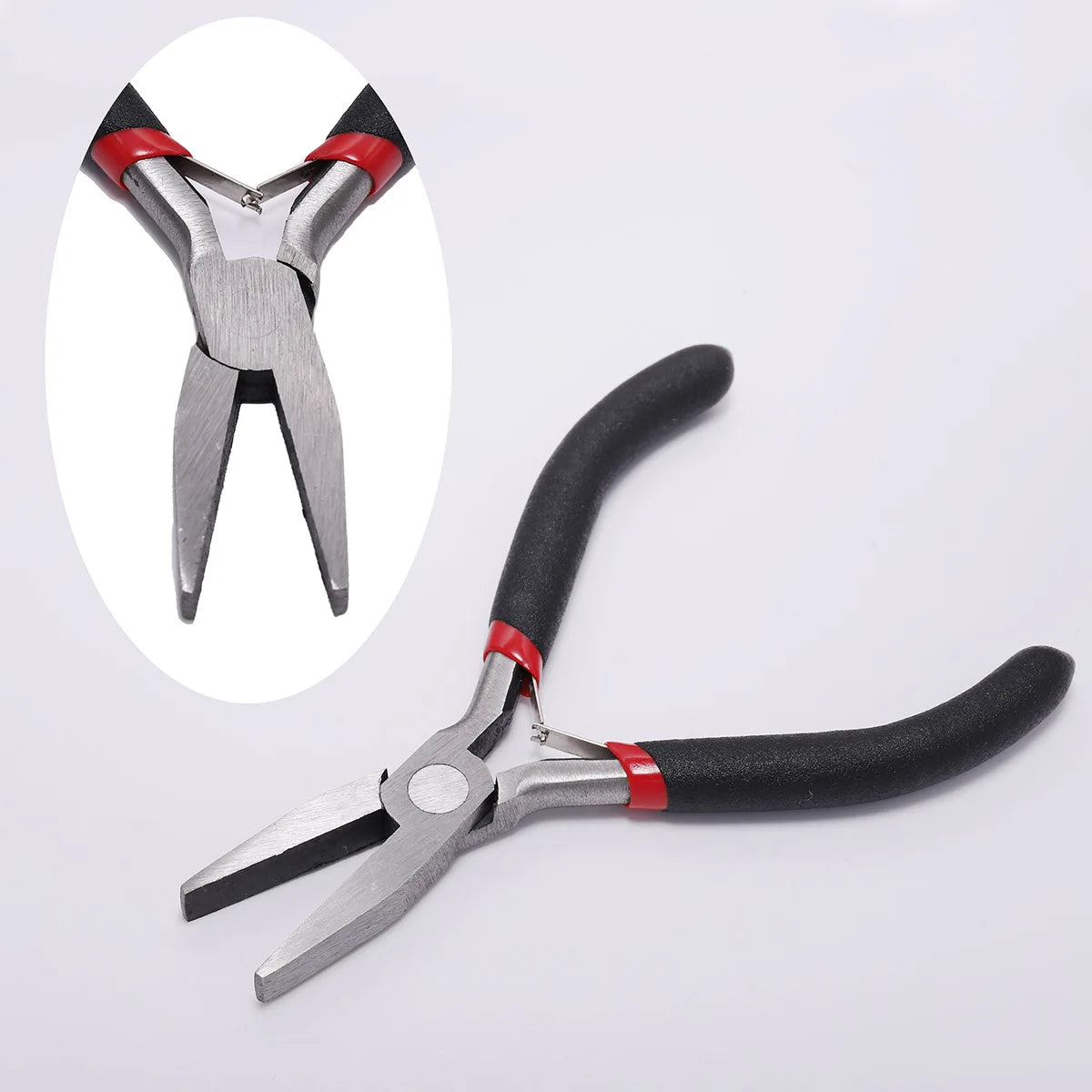 Pince à bijoux en acier trempé au carbone, ferronickel, extrémité ronde, outils de coupe, équipement de bricolage, adaptée à la réparation de perles artisanales