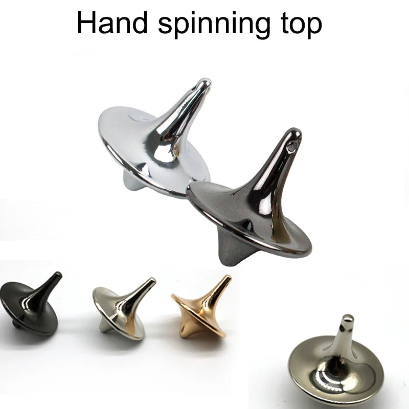 Gyroscope en métal film chaud Totem argent main toupie bout des doigts petit Gyroscope Cyclone Antistress Fidget jouets pour enfants cadeaux