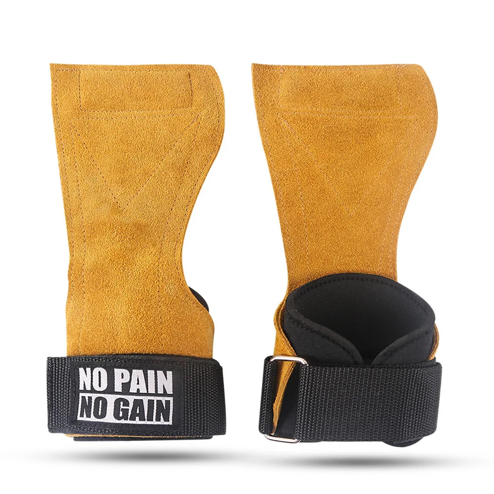 Poignées de gymnastique pour hommes et femmes, protège-paume en cuir de vache, gants d'haltérophilie, de Fitness, d'entraînement, avec bandes à poignets, équipement d'entraînement