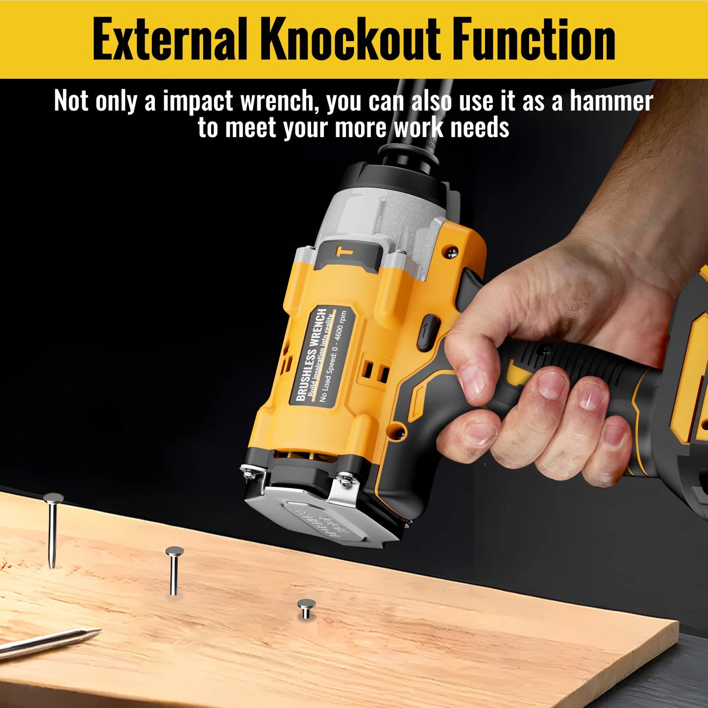 CONENTOOL 21V clé à chocs sans fil 1/2 "pistolet hochet électrique 680Nm avec 2 piles 6000mAh et étui pour la réparation de voiture et le bricolage à domicile