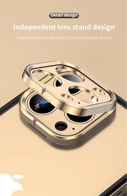 Protection de caméra + cadre hybride en Silicone, coque de téléphone en aluminium et métal pour iPhone 16 15 14 13 Pro Max, pare-chocs à meilleure chaleur