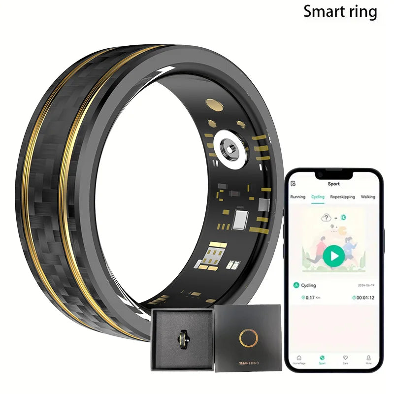 Anneau intelligent de traqueur de forme physique pour femmes et hommes, avec fréquence cardiaque, surveillance de la pression artérielle et de l'oxygène, suivi du sommeil et comptage des pas