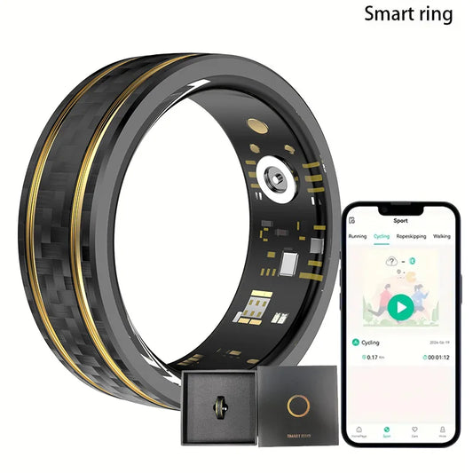 Anneau intelligent de traqueur de forme physique pour femmes et hommes, avec fréquence cardiaque, surveillance de la pression artérielle et de l'oxygène, suivi du sommeil et comptage des pas