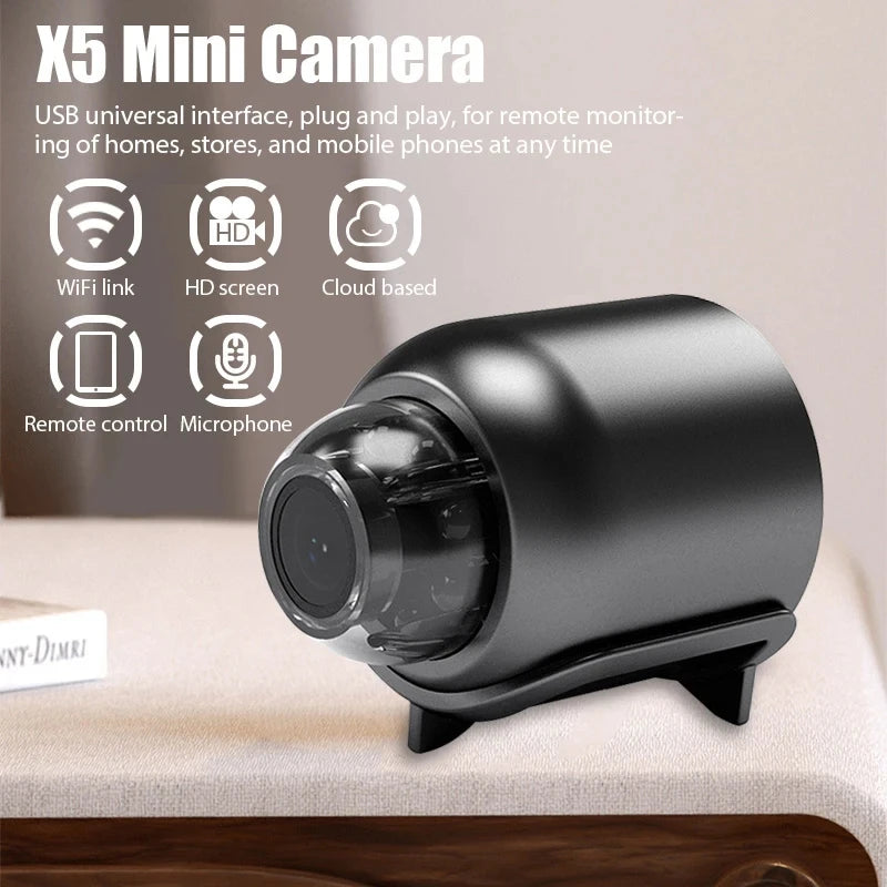 1080P HD Mini caméra WiFi sans fil HD Vision nocturne caméra maison X5 caméra à distance enfants surveillance de sécurité des animaux de compagnie