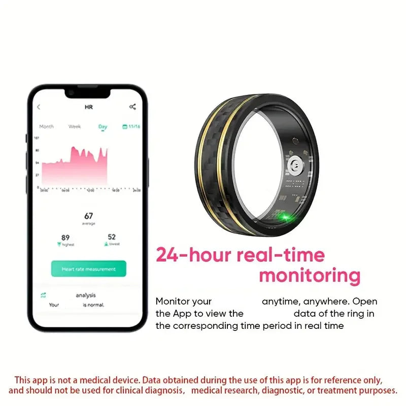 Anneau intelligent de traqueur de forme physique pour femmes et hommes, avec fréquence cardiaque, surveillance de la pression artérielle et de l'oxygène, suivi du sommeil et comptage des pas