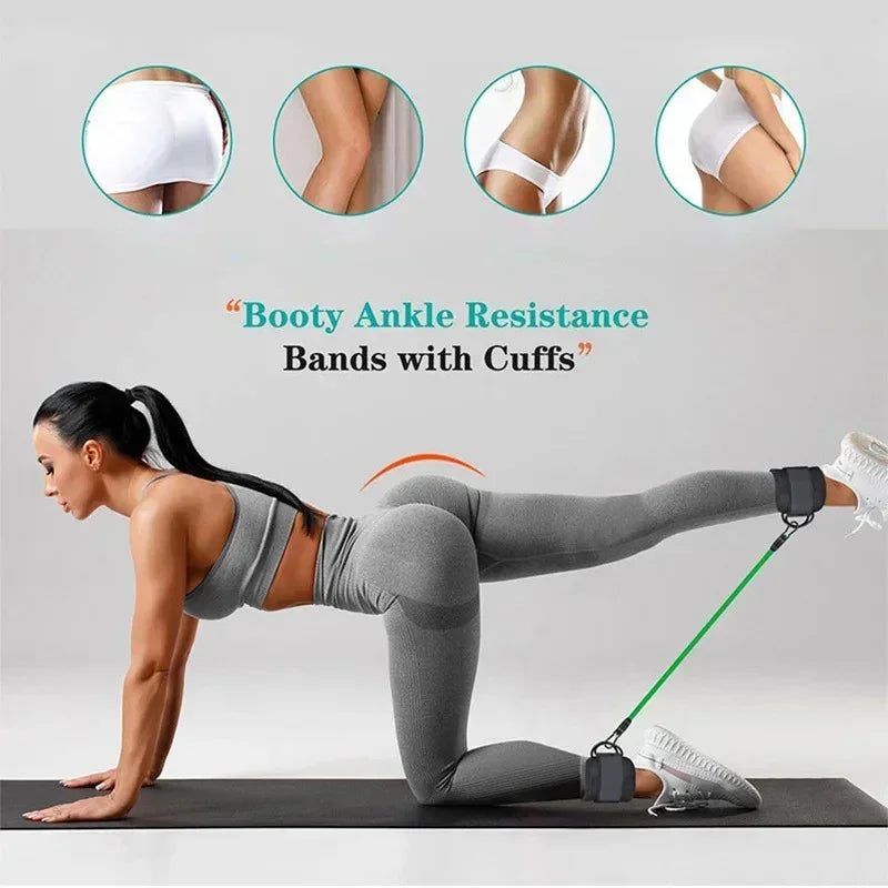 Sangles de cheville bandes de résistance ensemble Fitness entraînement équipement d'exercice cheville poids Yoga élastique Fitness bande pour salle de sport homme femme