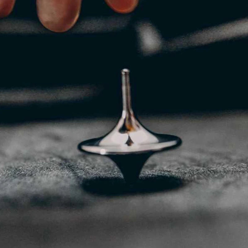 Gyroscope en métal film chaud Totem argent main toupie bout des doigts petit Gyroscope Cyclone Antistress Fidget jouets pour enfants cadeaux