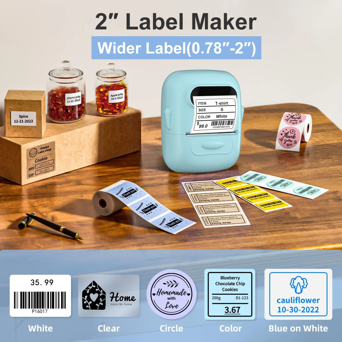 MARKLife P50 Thermal Wireless Label Printer Portable Bluetooth Sticker Mini Printer Barcode Label Maker Price Tag Printers DIY