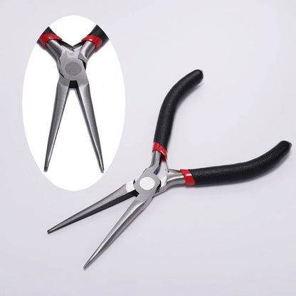 Pince à bijoux en acier trempé au carbone, ferronickel, extrémité ronde, outils de coupe, équipement de bricolage, adaptée à la réparation de perles artisanales