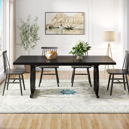 Grande Table à Manger Tribesigns – 4 à 6 personnes – 160 cm – Style Industriel Moderne avec Structure Métallique Renforcée