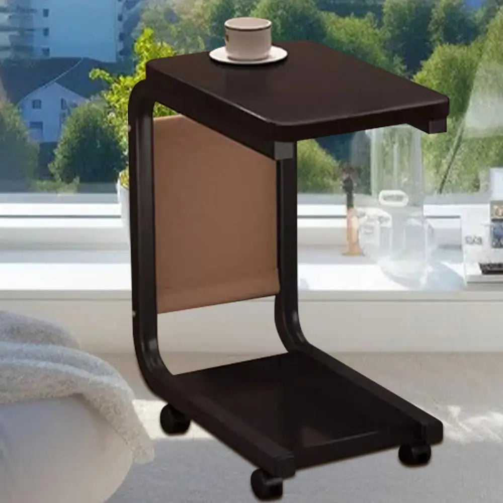 Table d'appoint de canapé en forme de C, double couche, mobile, carré simple, petite table d'appoint pour canapés, salons, zones de chevet, accessoires