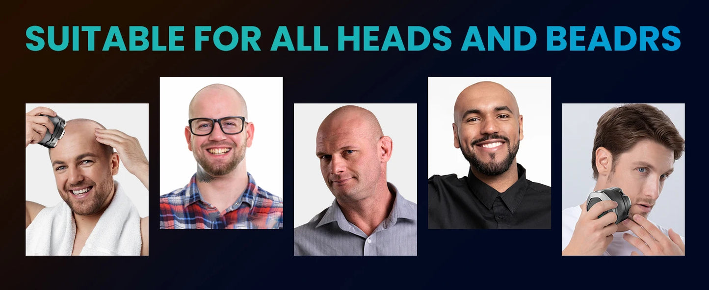 KENSEN rasoir électrique pour hommes chauve 6D rasoir magnétique tondeuse à cheveux USB Rechargeable affichage LED rasage humide/sec rasoir à barbe