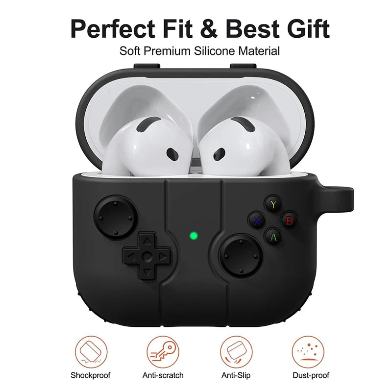 Étui en silicone antichoc pour Airpods, étui pour écouteurs pour Airpods 4, 2024, mignon, dessin animé 3D, manette de jeu, couvercle de boîte pour Airpods 1, 2, 3, 2021, Airpods Pro 2