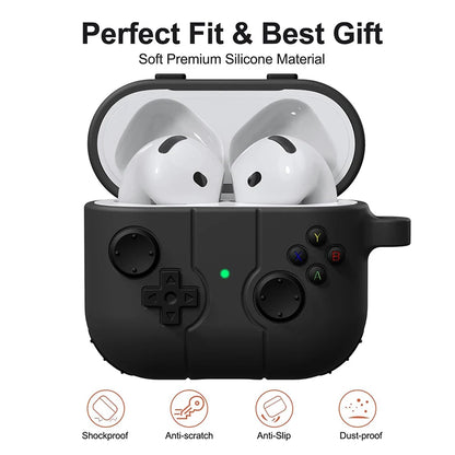 Étui en silicone antichoc pour Airpods, étui pour écouteurs pour Airpods 4, 2024, mignon, dessin animé 3D, manette de jeu, couvercle de boîte pour Airpods 1, 2, 3, 2021, Airpods Pro 2