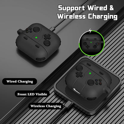 Étui en silicone antichoc pour Airpods, étui pour écouteurs pour Airpods 4, 2024, mignon, dessin animé 3D, manette de jeu, couvercle de boîte pour Airpods 1, 2, 3, 2021, Airpods Pro 2