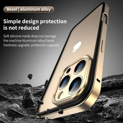 Protection de caméra + cadre hybride en Silicone, coque de téléphone en aluminium et métal pour iPhone 16 15 14 13 Pro Max, pare-chocs à meilleure chaleur
