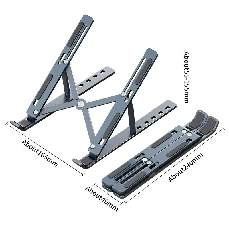 Support pliable pour ordinateur Portable, réglable, Base de Support en alliage d'aluminium pour Macbook, accessoires pour ordinateur Portable