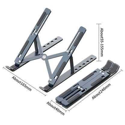 Support pliable pour ordinateur Portable, réglable, Base de Support en alliage d'aluminium pour Macbook, accessoires pour ordinateur Portable