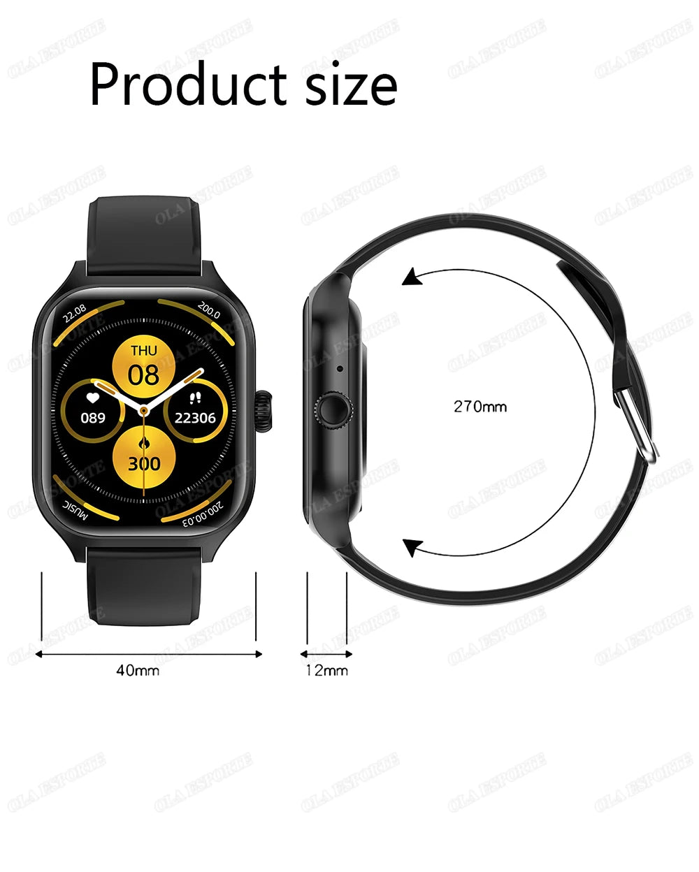 Montre intelligente pour Android IOS montres 1.83 pouces HD affichage Bluetooth appel Message alerte musique sport Mode Smartwatch hommes femmes cadeau
