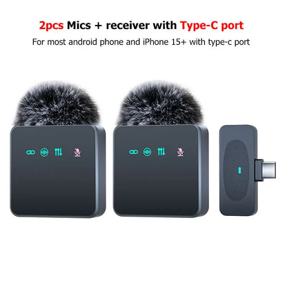 Microphone Lavalier professionnel sans fil, avec réduction du bruit, fonction d'enregistrement muet, téléphone Portable, Audio et vidéo, micro en direct