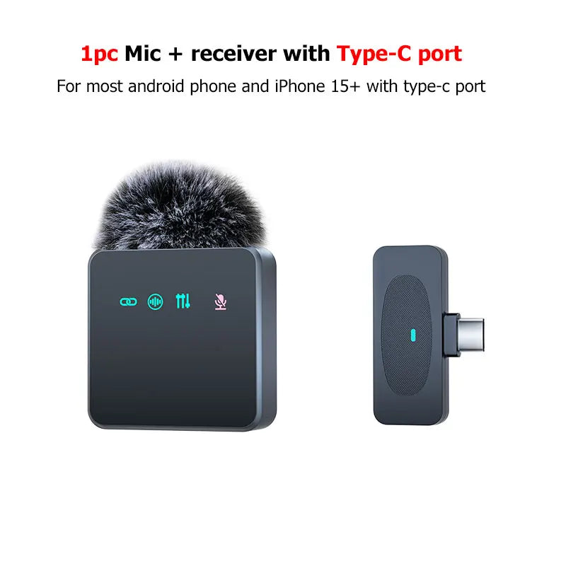 Microphone Lavalier professionnel sans fil, avec réduction du bruit, fonction d'enregistrement muet, téléphone Portable, Audio et vidéo, micro en direct