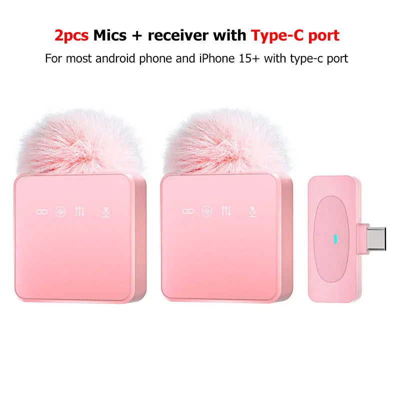 Microphone Lavalier professionnel sans fil, avec réduction du bruit, fonction d'enregistrement muet, téléphone Portable, Audio et vidéo, micro en direct
