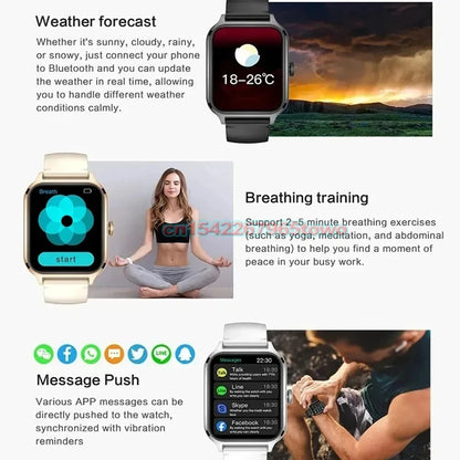 Montre intelligente pour Android IOS montres 1.83 pouces HD affichage Bluetooth appel Message alerte musique sport Mode Smartwatch hommes femmes cadeau