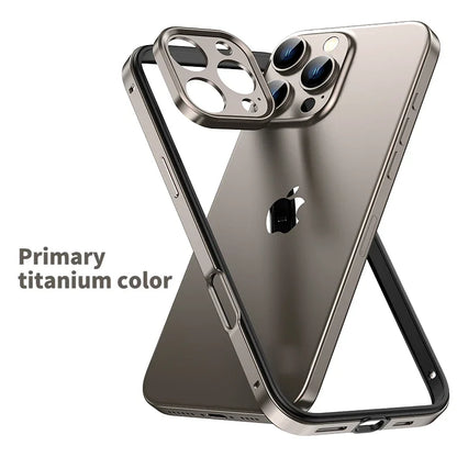 Protection de caméra + cadre hybride en Silicone, coque de téléphone en aluminium et métal pour iPhone 16 15 14 13 Pro Max, pare-chocs à meilleure chaleur