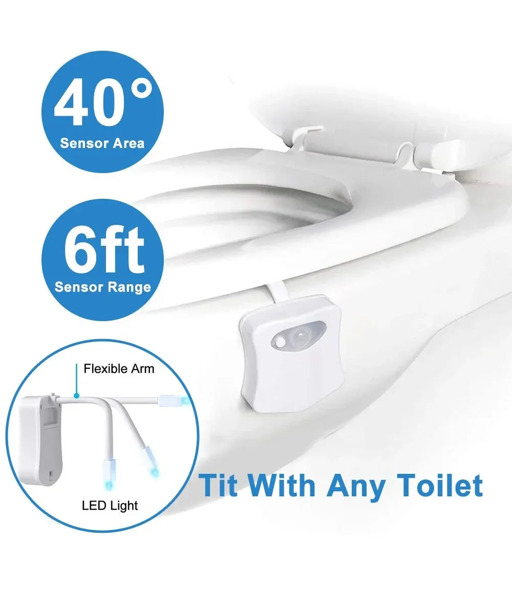 Capteur de mouvement lumière sans fil LED veilleuse RGB 8 couleurs lampe toilette salle de bain lumière d'ambiance capteur coloré LED veilleuses