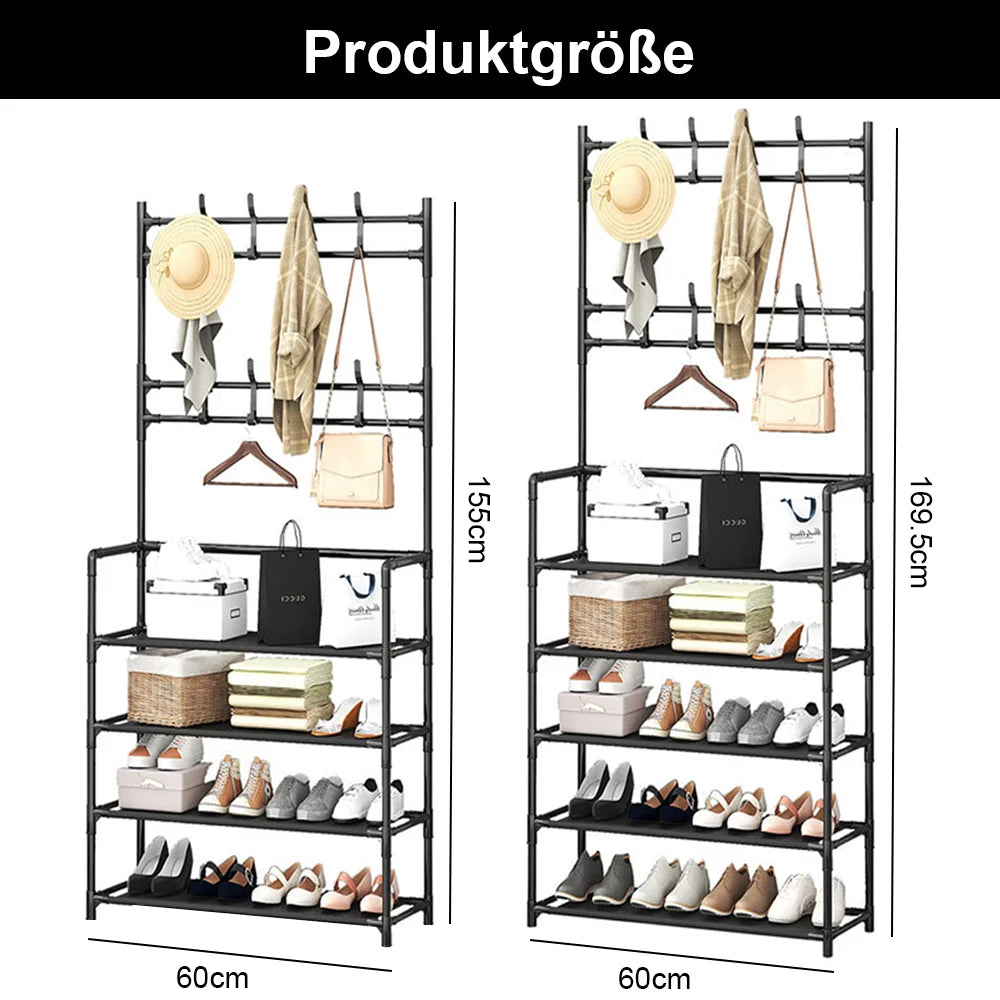 DIY Shoe and Hat Rack Clothes Hanger Organizer Floor Standing Storage Shelf Doorway Simple Multi-Layer Shoerack