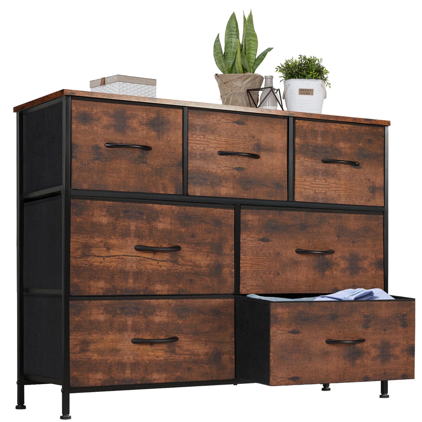 JHK Desser pour chambre à coucher avec 7 tiroirs en tissu organisateur placard de rangement poitrine vêtements pour salon vitrine de meubles
