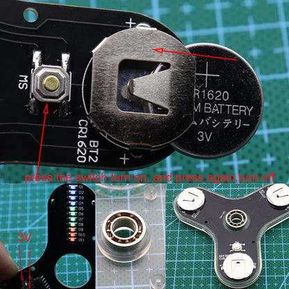 Kit supérieur électronique de bricolage, fabrication gyroscopique du bout des doigts LED, Kit de bricolage amusant, soudage supérieur, composants électroniques, Kit de circuits imprimés