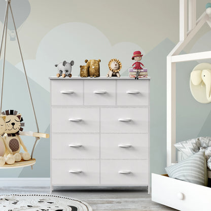 JHK commode pour chambre à coucher avec 9 tiroirs de rangement en tissu armoire grande poitrine organisateur placard adulte enfants vêtements armoire meubles