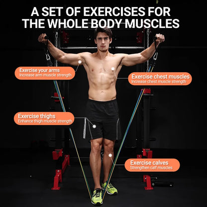 10-14 pièces/ensemble tirer corde musculation bandes de résistance ensemble multi-fonction tendeur costume musculation ceinture bandes élastiques