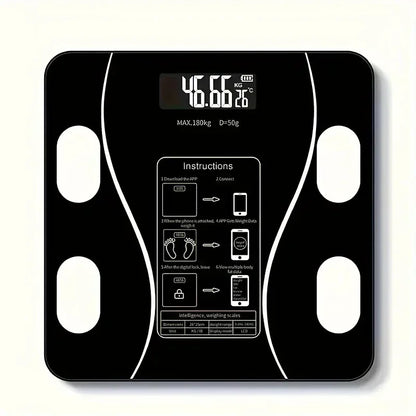 Balance de salle de bain numérique sans fil intelligente avec écran LCD – 4 technologies de détection, synchronisation des applications et conversion d'unité (kg/lbs/t)